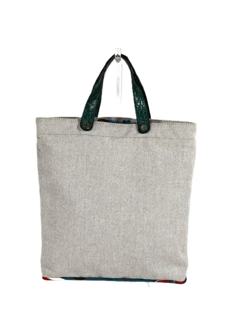 Hermes Handbag Petit Ash Canvas Green